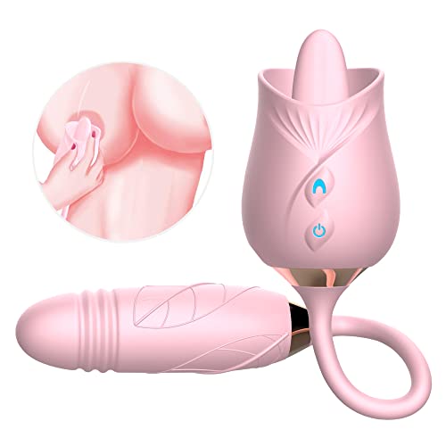 Rose Sex Toy Vibrator Sex Toys for Womans Handheld Waterproof Quiet Rechargeable Personal Massager for Women (Pink)