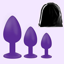 Load image into Gallery viewer, New Purple Anal Sex Toy Set Smooth Silicone Fetish Personal Training Pack of 3 Men Women Couples, Purple, Amethyst, 200.0 Count
