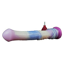 Load image into Gallery viewer, 11 Inch Soft Multi Color Artificial Horse Dildo Squirting Dildo Flexible Color Mixed with Strong Suction (Purple+White)
