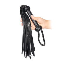 Load image into Gallery viewer, VENESUN Bondage Spanking Flogger, 18.9inch Faux Leather Whips for Adult BDSM Play, Black
