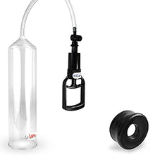 Load image into Gallery viewer, LeLuv Vacuum Pump Easyop Clear 2 Inch Diameter x 9 Inch Length Cylinder Tgrip Handle Clear Kink-Resistant Hose with 1&quot; I.D. Black TPR Seal
