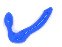 Load image into Gallery viewer, FEELDOE  Slim Silicone Strapless Strap-on Harness-Free Double Dildo (Without Vibrator) Small Size: 5-1/2&quot; X 1-1/4&quot; in Blue
