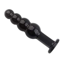 Load image into Gallery viewer, Epichao Black Graduated Anal Bead Plug Crystal Butt Bead Plug Glass Anal Trainer Toy
