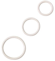 Spartacus Rubber Cock Ring, White, 3-Pack