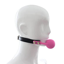 Load image into Gallery viewer, Romi Silicone Mouth Ball Gag with Lockable Adjustable Strap Open Mouth Restraints Fantasy Sex Toys for Lover Couple (Pink)
