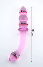 Load image into Gallery viewer, CCHW Pink Glass Dildo Pleasure Wand Penis -- Crystal Anal Beads Butt Plug Personal Massager G-Spot Stimulation Adult Sex Toy 1.0 Count
