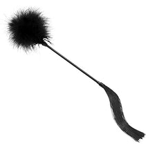 Load image into Gallery viewer, ABOOFAN Tickler Beat Black Leather Paddle Lovers Tickler Flogger Toy Party Whip Night Removable Flirting for Couples Cosplay Feather Tease Date Toys Paddles Spanking Fetish Silicone Pets Stick
