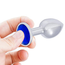 Load image into Gallery viewer, Hmxpls Small Anal Plug, Anal Toy Plug Beginner, Personal Sex Massager, Stainless Steel Butt Plug for Women Men Couples Lover, Blue
