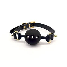 Load image into Gallery viewer, YIXISM Luxury Silicone Breathable Small Ball Gag with Italian Leather Straps
