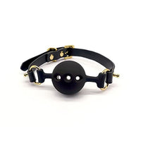 YIXISM Luxury Silicone Breathable Small Ball Gag with Italian Leather Straps