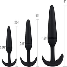 Load image into Gallery viewer, ERUN 3Pcs Silicone Anal Plugs for Comfortable Long-Term Wear Anal Plug Training Set/Anal Sex Trainer/Prostate Massage Anus Dilator Anal Ball for Beginners Advanced Users
