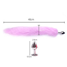 Load image into Gallery viewer, Adult Long Imitation Fox Hair Metal Anal Plug Cosplay Couple Flirting Sex Toy Faux Fox Tail Design Cosplay Supply Sex Toys (Color : Black)
