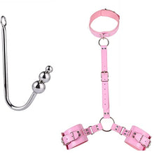 Load image into Gallery viewer, Couple Sex Game Tool Women&#39;s Sexy Bdsm Restraint Kit Back Handcuffs Collar SM Bondage Sets Anal hook (3-Style-Pink)
