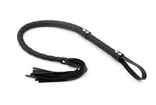 Load image into Gallery viewer, Long Leather Whip, 33&#39;&#39; Riding Crop, Horse Whip, Riding Whip for Horses, Leather Horse Whip, Black Whip Leather
