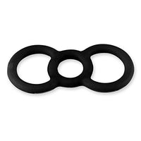 LeLuv Loop Handle Penis Tension Ring Eyro Slippery Black Silicone .6 inch Unstretched Diameter Single