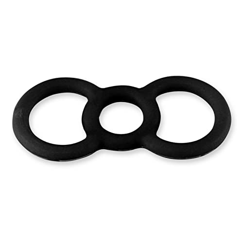 LeLuv Loop Handle Penis Tension Ring Eyro Slippery Black Silicone .6 inch Unstretched Diameter Single