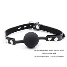 Load image into Gallery viewer, Male and Female Game Auxiliary Props Rubber Toy Ball Solid Soft Ball with Lock Open Mouth Toy (Black Cowhide - Lock)
