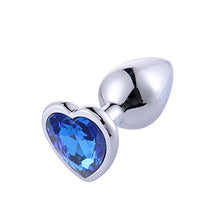 Load image into Gallery viewer, Rustless Metal Anal Butt Plugs Blue Jewelry Heart Shaped Anal Trainer Toys Unisex Valentine &#39;s/Birthday Gift for Lover Romi (Small Plug)
