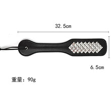 Load image into Gallery viewer, Slave Sex Leather Spanking Paddle Slapper with Rivet for Couples Adult Games BDSM Bondage Flogger Whip
