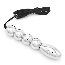 Load image into Gallery viewer, Anal Beads with Current, Anal Plug Metal Anal Plug Anal Trainer Toy with 5 Scale Balls Fetish Kinky Sex Tool for Couples
