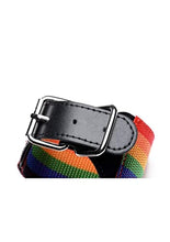 Load image into Gallery viewer, New Extreme Obedience Kinky Pride Rainbow Bondage Set - Wrist/Ankle Cuffs &amp; Collar with Leash - Perfect for All Skill Levels
