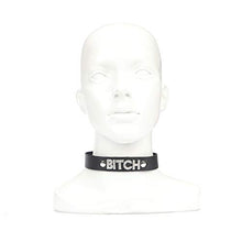 Load image into Gallery viewer, Sex Leather Collar with Diamond Decorating Word (Bitch)
