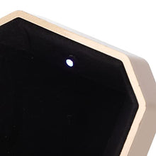 Load image into Gallery viewer, KUIDAMOS Lighted Rings Box, Easy To Easy To Carry Plastic Outer Layer LED Light Couple Ring Box Soft Flocking Inner for Lovers for Engagements(Gold)
