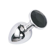 Load image into Gallery viewer, CCHW Stainless Steel Jeweled Butt Anal Plugs Sex Love Games Anus Plug for Beginners Lover - Black (Small)
