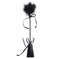 18inch Black, Feather Tickling Crop Whip, Leather Racket, Artificial Leather Whip, Suitable for Adults and Lovers' Toys