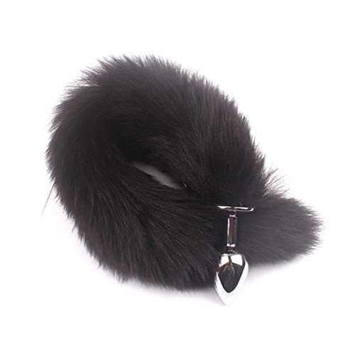 LSCZSLYH Sexy Fox Anal Plug Tail Butt Plug Woman Adult Toys for Womans Couples Men (Color : Black Tail)