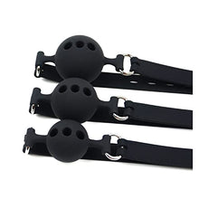 Load image into Gallery viewer, COVETHHQ Silicone Open Mouth Gag Sex Bondage BDSM Fetish Restraints Toy Ball Exotic Accessories Fetish Sex (Color : SM14-black-S)
