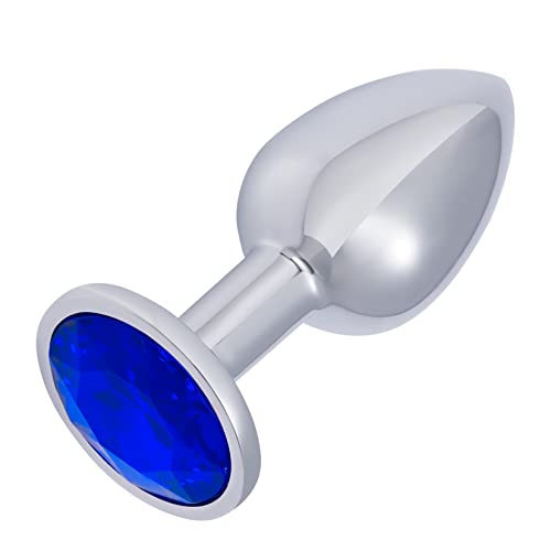 Hmxpls Small Anal Plug, Anal Toy Plug Beginner, Personal Sex Massager, Stainless Steel Butt Plug for Women Men Couples Lover, Blue