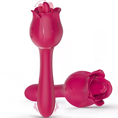 Rose Toy Vibrator for Adult Women, Clitoral Tongue Licking Toy Vibrators with 9 Modes & 9 Powerful Vibration, Adult Sex Toys Waterproof and Rechargeable