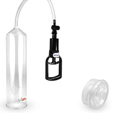 Load image into Gallery viewer, LeLuv Vacuum Pump Easyop Clear 2 Inch Diameter x 9 Inch Length Cylinder Tgrip Handle Clear Kink-Resistant Hose with 1&quot; I.D. Clear TPR Seal
