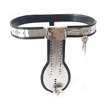 Load image into Gallery viewer, LESOYA Male Stainless Steel Chastity Belt Adjustable T-Type BDSM Bondage Briefs Restraint Device with Cock Cage
