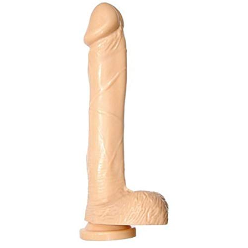 SI 9in Cock w/Balls & Suction Cup - Flesh Includes a Free Bottle of Adult Toy Cleaner