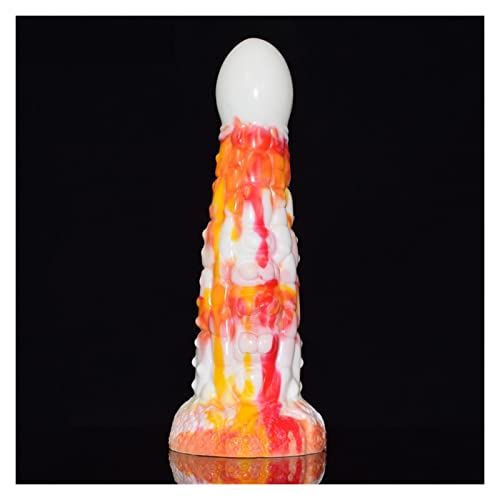 FHBWQY Curved Anal Toys Men's Liquid Silicone Fantasy Buttocks Stuffed with Monsters Beads Realistic Fake Penis Sex Supplies (Color : I)