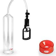 Load image into Gallery viewer, LeLuv Vacuum Pump Easyop Clear 2 Inch Diameter x 9 Inch Length Cylinder Tgrip Handle Clear Kink-Resistant Hose with 1&quot; I.D. Red TPR Seal
