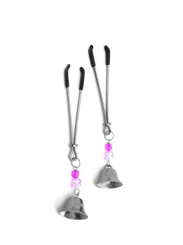 Fresh Nipple Clamps - Tweezer W/Beads & Bells - Purple