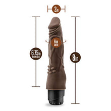 Load image into Gallery viewer, Blush Dr Skin Vibe 4 - Real Feel 8 Inch Realistic Vibrating Dildo - 1.5 Inch Width - IPX7 Waterproof - Soft Body Safe Material Multi Speed Bendable Vibrator - Sex Toy For Women Men Couples - Chocolate
