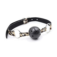 COVETHHQ Accessories BDSM Bondage Harness Ball Open Mouth Gag Fetish Men Slave Adult Games Erotic (Color : Leopard Print B)