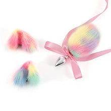 Load image into Gallery viewer, DYWHTY Metal Small Cute Rabbit Bunny Headband Pink Silk Fox Tail Ball Anal Bead Butt Plug Set Sex Toy Cosplay Game (Color : Light Yellow)
