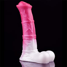 Load image into Gallery viewer, Horse Penis Sleeve with Cock Ring 8 Inch Silicone Penis Hollow Sleeves with Extention Enlargement Soft Adult Toy for Male Women Couples - L
