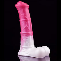 Horse Penis Sleeve with Cock Ring 8 Inch Silicone Penis Hollow Sleeves with Extention Enlargement Soft Adult Toy for Male Women Couples - L