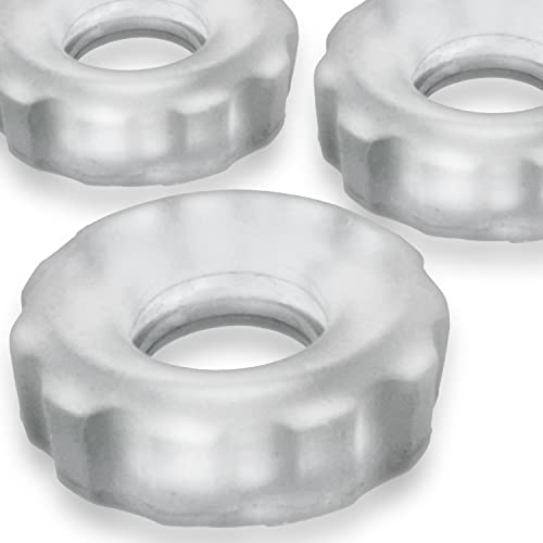 hnkyjunk Super HUJ, 3-Pack C-Rings Penis Rings, Clear ICE