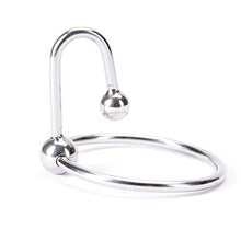 Load image into Gallery viewer, Stainless Steel Penis Cock Rings with Urethral Sounds Ball Male Erotic Penis Ring Adult Supplies (1.38 Inches)
