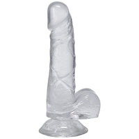 Doc Johnson Dick in A Bag - 6 inch - Suction Cup Base, Total Length: 6 in. (15.2 cm), Insertable Length: 5.25 in. (13.3 cm), Width/Diameter: 1.25 in. (3.2 cm), Crystal Clear TPE