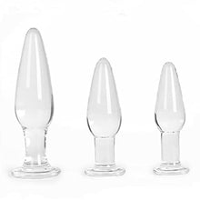 Load image into Gallery viewer, Aptitan 3 Pieces Glass Butt Plug Set Crystal Butt Plug Training Kit with Smooth Flat Base for Beginners and Advanced Men and Women Aptitan
