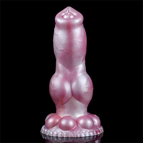 Realistic Hollow Dildo Sleeve Dog Penis Extension Sleeve with Knot, Male Silicone Penis Sleeves Enlarger Cock Extender Sleeve Male Adult Sex Toy