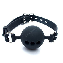 Load image into Gallery viewer, YIXISM S/M Large Size Full Silicone Ball Gag for Women Adult Game Head Harness Mouth Gagged Bondage Restraints Sex Products Sex Toy (Color : Black L)
